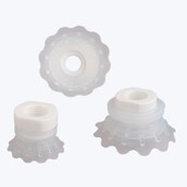 Flat vacuum cups for FlowPack packaging